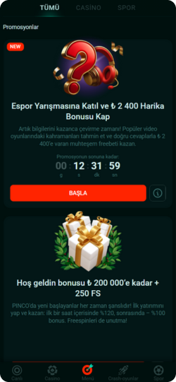 Pinco Canlı İdman və Mərclər
